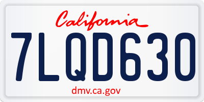 CA license plate 7LQD630