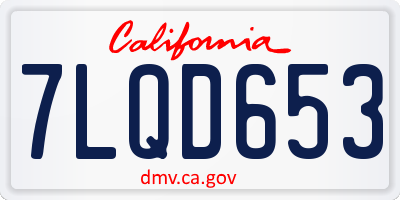 CA license plate 7LQD653