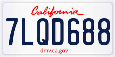 CA license plate 7LQD688