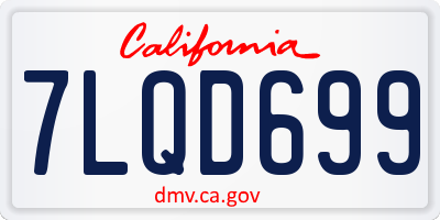 CA license plate 7LQD699