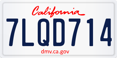 CA license plate 7LQD714