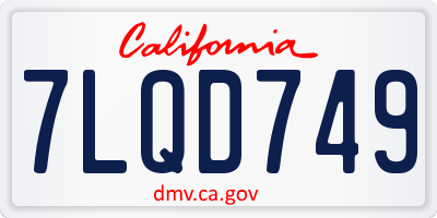 CA license plate 7LQD749