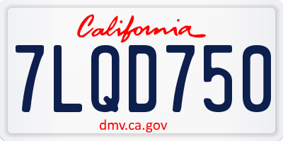 CA license plate 7LQD750