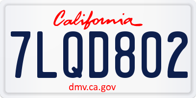 CA license plate 7LQD802
