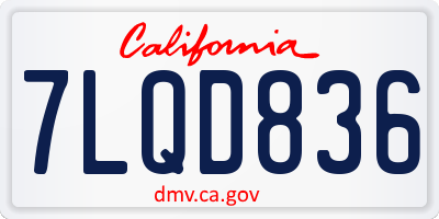 CA license plate 7LQD836