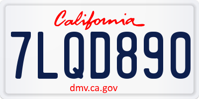 CA license plate 7LQD890