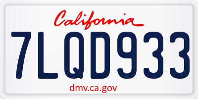 CA license plate 7LQD933