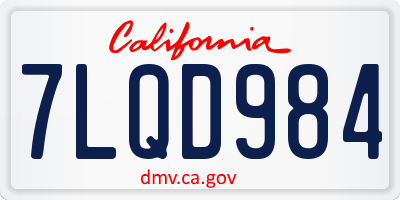 CA license plate 7LQD984
