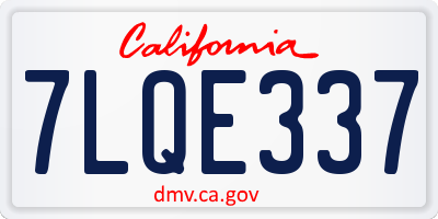 CA license plate 7LQE337