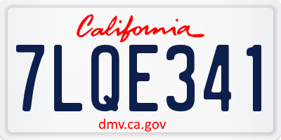 CA license plate 7LQE341