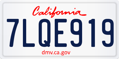 CA license plate 7LQE919