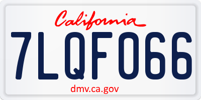 CA license plate 7LQF066