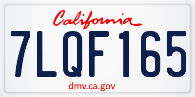 CA license plate 7LQF165