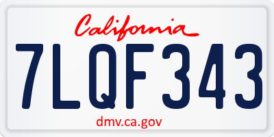 CA license plate 7LQF343