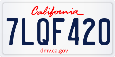 CA license plate 7LQF420