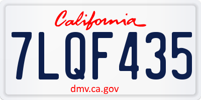 CA license plate 7LQF435