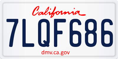 CA license plate 7LQF686