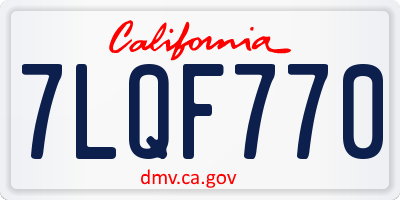 CA license plate 7LQF770