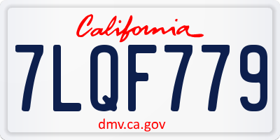 CA license plate 7LQF779