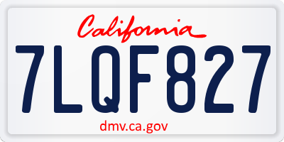 CA license plate 7LQF827