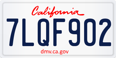 CA license plate 7LQF902