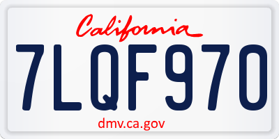 CA license plate 7LQF970
