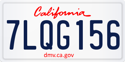 CA license plate 7LQG156