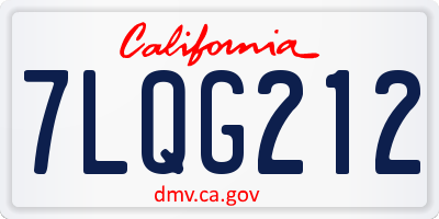 CA license plate 7LQG212