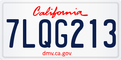CA license plate 7LQG213
