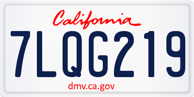 CA license plate 7LQG219