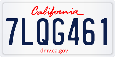 CA license plate 7LQG461