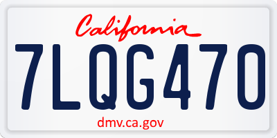 CA license plate 7LQG470