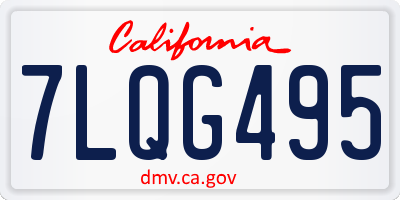 CA license plate 7LQG495