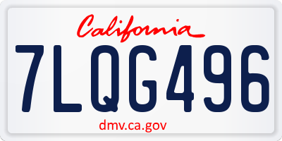 CA license plate 7LQG496