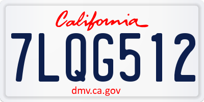 CA license plate 7LQG512