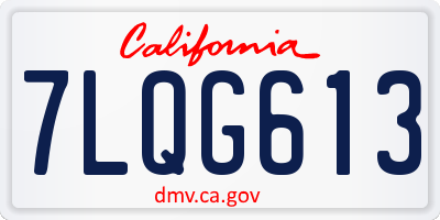 CA license plate 7LQG613