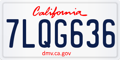 CA license plate 7LQG636