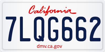 CA license plate 7LQG662