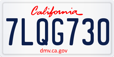 CA license plate 7LQG730
