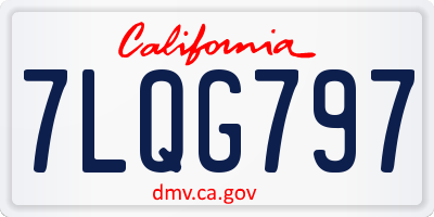 CA license plate 7LQG797