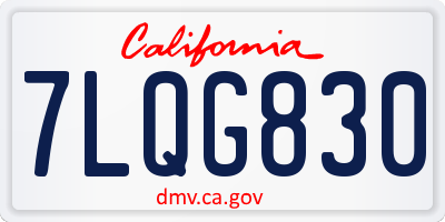 CA license plate 7LQG830
