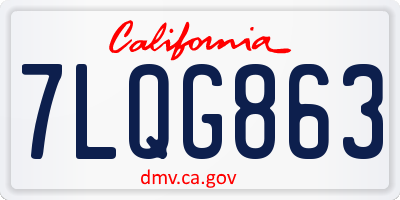 CA license plate 7LQG863