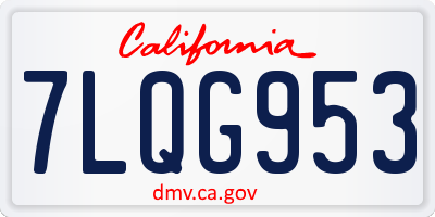 CA license plate 7LQG953