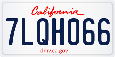 CA license plate 7LQH066