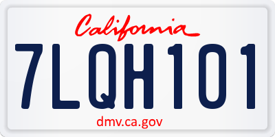 CA license plate 7LQH101