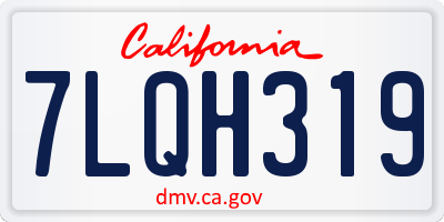 CA license plate 7LQH319
