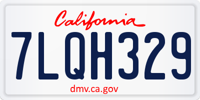 CA license plate 7LQH329
