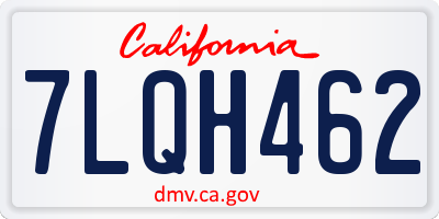 CA license plate 7LQH462
