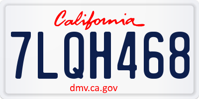 CA license plate 7LQH468