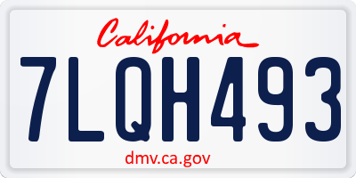 CA license plate 7LQH493